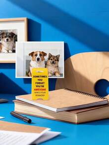 2pcs Acrylic Motivational Desk Sign "You're Awesome Sometimes, This Is Your Reminder" With Yellow Background And Positive Affirmation, Desktop Decor For Home, Office, Bedroom, Gift - View 7