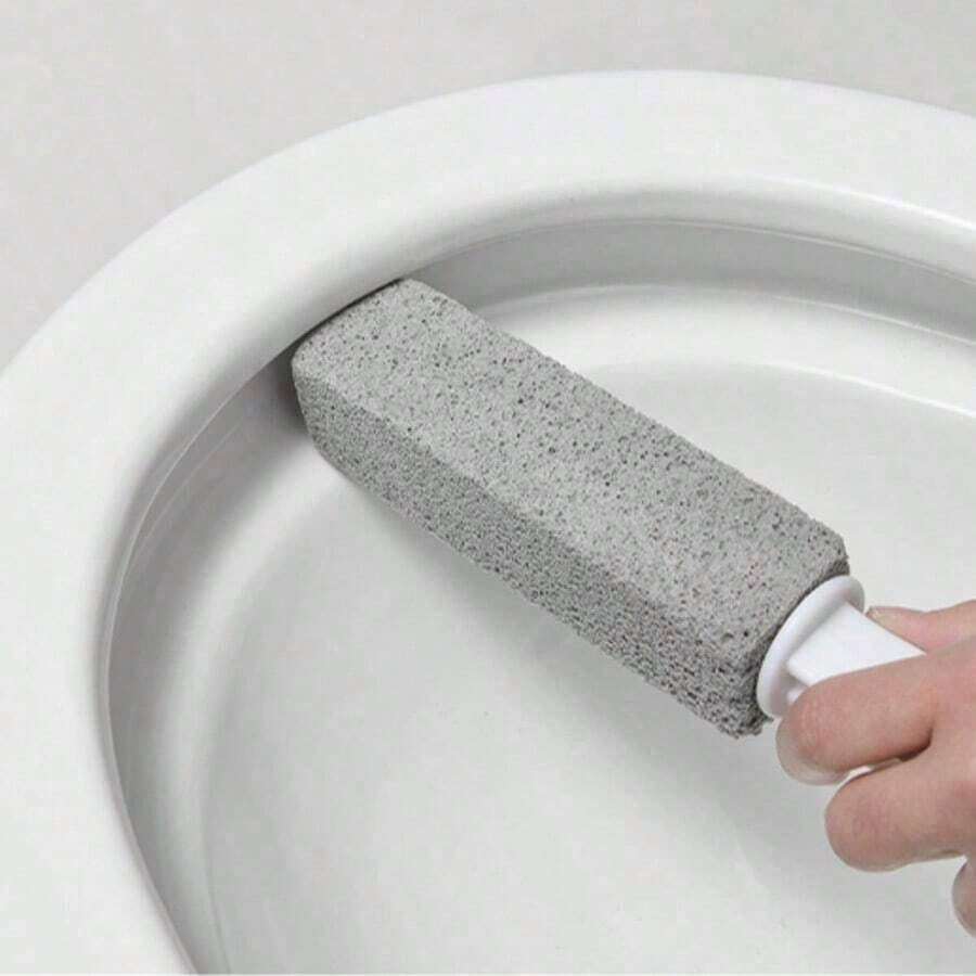 OBOVAY Juego de cepillo de inodoro montado en la pared con bandeja de goteo, cepillo de inodoro de limpieza profunda sin ángulo muerto ni punto ciego, mango largo desmontable, kit de limpieza multifuncional de piedra volcánica que elimina el óxido, el sarro y las manchas de agua dura, almacenamiento de baño ahorrando espacio sin perforar - Varios estilos - Ver 1