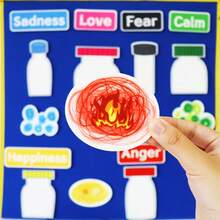 hoojojo 20er Monster Farbenserie Filz-Geschichten-Set, Emotionen-Thema Erzähl-Requisiten Rollenspiel interaktives Zuordnungsspiel, Emotionslernspiel Lehrmittel, Klassenzimmer-Lernmaterialien, Familienaktivität Partyspiel, Schulanfang Halloween Geschenk - Verschiedenfarbig - Übersicht 10