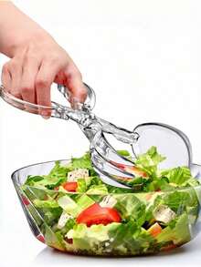 Pinzas transparentes de plástico para ensalada, cubertería reutilizable de alta calidad y duradera, adecuada para comidas, cocina, bufé, suministros para fiestas y bodas, apta para lavavajillas - A - Ver 8