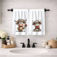 Bộ 2/4/6 chiếc, Khăn lau bát đĩa in hình bò dễ thương, Khăn lau nhà bằng sợi microfiber siêu thấm hút, Khăn lau bếp, khăn rửa chén, khăn lau nhà, khăn tay, Cực kỳ mềm mại và thấm hút, Trang trí nhà bếp, Quà tặng cho hàng xóm, mẹ, sinh nhật, tân gia cho bạn bè, đồ dùng nhà bếp thiết yếu, nhu yếu phẩm hàng ngày. - Nhiều màu - Xem 3
