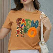 Faam Rio Women's T-Shirt - Stylish And Comfortable Summer T-Shirt - Premium Cotton - 米色 - 查看 1