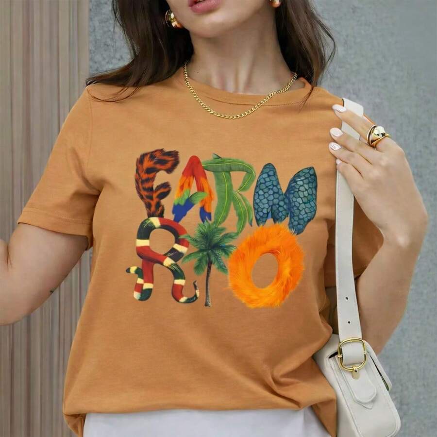 Faam Rio Women's T-Shirt - Stylish And Comfortable Summer T-Shirt - Premium Cotton - 米色 - 查看 1