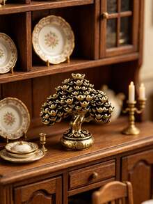 Mini Vintage Golden Money Tree, Solid Auspicious Golden Ingot Tree, Mini Golden Money Tree Decor, For Micro Landscape Photography Props, DIY Mini Home Decor, Excellent Gift For Hobbyists, Handmade Small Sculpture, Creative Collectible, Best Gift - A - View 2