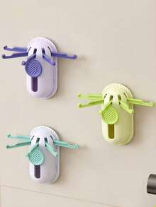 1pc Multi-Function Bathroom Expandable Hooks, No Drilling Easy Installation, Storage For Loofah, Toothbrush, Towel, Space-Saving Organizer Rack For Bathroom, Kitchen Utensil Hanging Rack - Multicolor - View 5