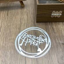 圆形生日快乐爱心切割模具，DIY剪贴簿艺术家金属切割模具压花刀模打孔模板，适用于DIY剪贴簿纸张背景卡片 - 銀白色 - 查看 4