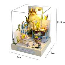 Zuuton Kit de casa de muñecas en miniatura DIY con muebles y luces LED Rompecabezas de madera 3D Casa de bruja de Halloween Kits de construcción de modelos para adultos - QT-031 con tapa - Ver 23