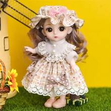 Muñeca de princesa bonita de 16cm, 1/12, 13 articulaciones, BJD, DIY, juguetes para muñecas con ropa, zapatos, cara dulce móvil, regalo de cumpleaños para niños y niñas - 01 - Ver 9