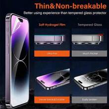 NNBILI 2pcs Full Coverage Hydrogel Screen Protector For IPhone 17 16 15 14 11 12 13 Pro Max 15 14 Plus 17 Air 16e 17e, Applicable For IPhone 13 12 Mini - Clear - View 3