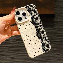 1 chiếc ốp lưng điện thoại TPU mờ chống rơi, họa tiết hoa ren đen, phù hợp với 16, 15, 14, 13, 12, 11, 17 Pro Max - Nhiều màu - Xem 5