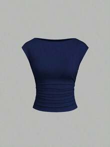 Set de 3 piezas Camiseta/Camiseta de manga corta ajustada, transpirable y que absorbe la humedad con espalda descubierta para mujeres - Multicolor 12 - Ver 3