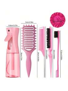 7/6/3 Pieceshair Styling Tool Set. Includes A 200ml Spray Bottle, Volumizing Comb, Rat-Tail Comb, Double-Edged Comb, Curling Comb, Hair Clips, And Precision Waterproof Shower Cap. - Multicolor - View 11