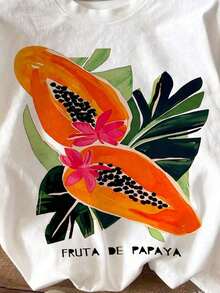 Camiseta de Mujer, Camiseta de Manga Corta con Estampado Gráfico Estilo Casual Urbano, Bonito Top de Verano, Conjuntos de Ropa de Vacaciones para Mujer, Conjuntos de Ropa de Verano para Mujer, Conjunto de Playa para Mujer, Conjuntos de Ropa de Primavera para Mujer, Conjuntos de Ropa de Vacaciones para Mujer, Conjunto de Primavera para Mujer, Conjuntos de Ropa de Verano para Mujer, Conjunto de 2 Piezas para Mujer, Conjunto Casual Estilo Marbella, Inspiración de Moda - Blanco 2 - Ver 4