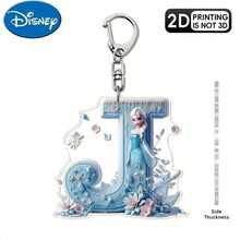 Móc khóa acrylic Disney, in 2D bề mặt phẳng, 1 móc khóa acrylic Disney, 26 chữ cái tiếng Anh, hình công chúa Elsa trong phim Frozen với họa tiết hoa, móc khóa túi xách dễ thương, móc khóa đôi, móc khóa xe hơi, quà sinh nhật cho fan Frozen, bề mặt phẳng 2D, lựa chọn hoàn hảo cho các dịp lễ. - Nhiều màu - Xem 34