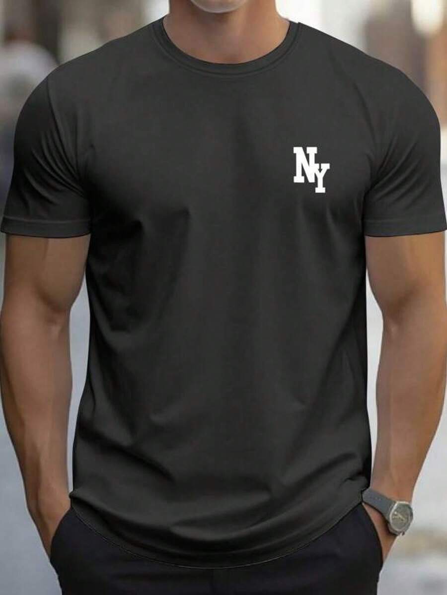 1 pieza de camiseta unisex de manga corta y cuello redondo, holgada, de 180 g, diseñada por artistas de Y2K en el estilo Bababask, hecha de 100% algodón puro.Son informales y versátiles, adecuados para ropa urbana, salidas diarias, campamentos, conciertos, eventos de hip-hop, rock y rap, y presentan diseños inspirados en celebridades.Ideal para festivales, otoño y uso durante todo el año. - Negro - Ver 1