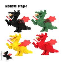 MOC creativo Medieval dragón Caballeros modelo figuras de acción bloques de construcción colección de ladrillos Brinquedos juguetes para niños regalos - Conjunto 10 - Ver 26