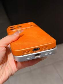 Ốp lưng điện thoại cao cấp họa tiết da cao bồi mờ cho iPhone 17Promax Air 16Pro 15 14 Plus 13 12 11 Chống sốc, bảo vệ toàn diện - trái cam - Xem 11