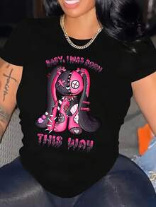 Camiseta de mujer para primavera y verano - Negro - Ver 4