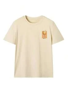 Set de 3 camisetas de manga corta con cuello redondo, de uso diario y casual, con estampado floral, simples y de moda para mujeres en verano - Blanco, rosa y albaricoque 2 - Ver 9