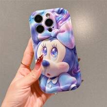 Disney Minnie Mouse Phone Case.Galaxy-Eyed Minnie In Soft Plush Texture On A Magical Gradient Background Protective Cover. Compatible With IPhone 17, 16, 15, 14, 13, 12, 11 Pro Series, Featuring The Beloved Mouse With Starry Eyes And A Pastel Bow, Perfect For Minnie Fans And Disney Lovers Who Love A Whimsical, Dreamy Design, Ideal For Birthdays, Holidays, Anniversaries, Graduation Gifts, Or Any Special Occasion To Surprise Family, Friends, Classmates, And Loved Ones. - trắng - Xem 2