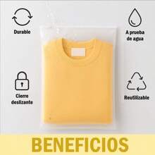 Bolsa Organizadora de Viaje Bolsas Esmerilada Resellable Boutique Envio Ropa Cremallera Zipper Multiuso Tienda Regalo pzs - Transparente - Ver 6