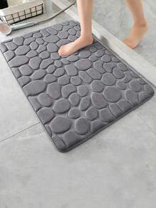 1 pieza Felpudo grueso y absorbente con patrón de guijarros antideslizante, decoración del hogar y el baño, alfombra de baño, alfombra de piso, alfombra de exterior, decoración de entrada, decoración de otoño, accesorios de baño, de vuelta a la escuela (beige con tono naranja) - Multicolor - Ver 11