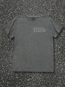 Camiseta sencilla y a la moda para mujer , adecuada para el verano. - Gris - Ver 3