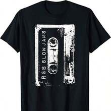 Camiseta de concierto vintage de RnB, adecuada para el ocio diario. - Negro - Ver 2