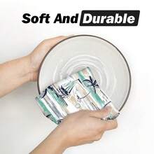 2/4/6pcs Set, Dish Towels With Sailboat & Palm Tree Prints, Super Absorbent Microfiber Modern Dish Cloths, Cooking & Baking Tea Towels, Cleaning Rags, Hand Towels, Highly Absorbent & Soft, Kitchen Decor, Gifts For Neighbors, Mothers, Birthdays, Housewarming For Friends, Kitchen Essentials, Daily Necessities - Multicolor - View 10