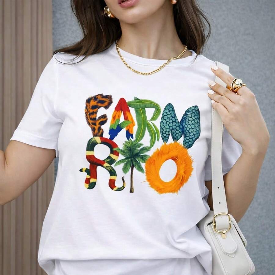 Faam Rio Women's T-Shirt - Stylish And Comfortable Summer T-Shirt - Premium Cotton - White - View 1