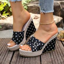Summer New Slippers, Thick Platform Wedge Heel, Slip-On Casual Lightweight Non-Slip High Heel Sandals For Women - Black - View 12
