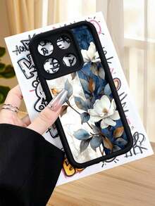 1 Piece Phone Case With A Design Of White Magnolias On A Blue And White Background, Artistic And Elegant Style, Soft TPU, Full Impact And Anti-Slip Protection, Compatible With IPhone 17 ProMax/16/15/14/13/12/11/Plus/Pro/ProMax, Compatible With Galaxy A34/A35/A54/A55, Galaxy S20/S21/S22/S23/S24/S25 Ultra/Plus, Compatible With Galaxy//Honor// - 白色的 - 查看 4