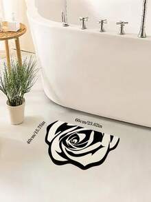 1 buc Covoraș cu gel de siliciu cu design floral cu trandafiri alb-negru, covoraș antiderapant cu gel de siliciu la modă și elegant, covoraș de intrare pentru bun venit, covoraș de duș, durabil și rezistent la uzură, covoraș de baie, covor de baie, preș de ușă, covor mic, covor, covor, decor pentru casă, covor de zonă, covoraș de exterior, decor pentru casă, covor de zonă, covor de dormitor, covor lavabil, potrivit pentru decorarea petrecerilor - Multicolor - Vizualizare 15