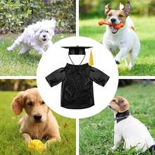 Genérico Gorro Y Toga para Perros |   Disfraz De Graduación para Mascotas Traje Universitario |   Conjunto Lavable con para Mascotas Ropa Pequeña Razas Miniatura Y Fiestas - Rojo - Ver 4