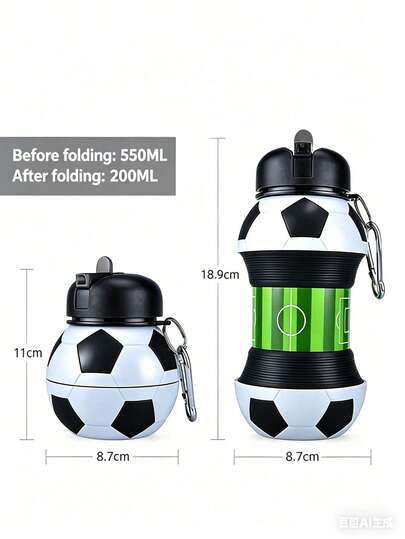 550ml/550ml - Botella de agua plegable - Vaso de agua para deportes al aire libre - Botella de agua portátil, Botella de agua de silicona plegable para niños y adultos, baloncesto, fútbol, gran capacidad de 550ml, diseño a prueba de golpes y fugas, adecuado para senderismo al aire libre, ciclismo, viajes, trekking, competición, hidratación