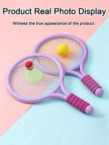 1 Set Kids Badminton & Tennis Racket, Lightweight Anti-Slip EVA Handle, High Elastic Net Soft Edge Design, With Ball & Shuttlecock, Boys Girls Indoor Outdoor Backyard Beach, Multi-Color Interactive Toy Birthday Gift - Multicolor - View 10
