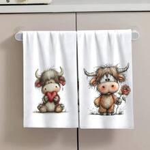 Bộ 2/4/6 chiếc, Khăn lau bát đĩa in hình bò dễ thương, Khăn lau nhà bằng sợi microfiber siêu thấm hút, Khăn lau bếp, khăn rửa chén, khăn lau nhà, khăn tay, Cực kỳ mềm mại và thấm hút, Trang trí nhà bếp, Quà tặng cho hàng xóm, mẹ, sinh nhật, tân gia cho bạn bè, đồ dùng nhà bếp thiết yếu, nhu yếu phẩm hàng ngày. - Nhiều màu - Xem 8