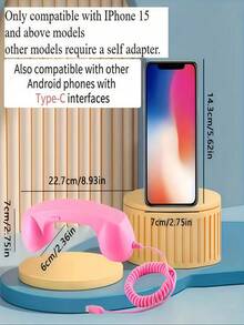 2026新款复古电话听筒带麦克风，复古有线电话接收器兼容，Type-C接口，可用于智能手机视频通话和语音通话 - 彩色 - 查看 8