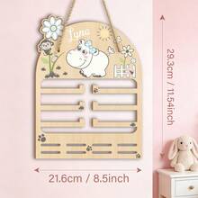 Estante de pared de estilo bohemio con impresión plana 2D para almacenamiento de accesorios para el cabello, decoración de pared, exhibidor de pasadores para el cabello, estante de almacenamiento multifuncional, adecuado para diademas, pasadores y diademas, decoración del hogar de moda - Clásico - Ver 3