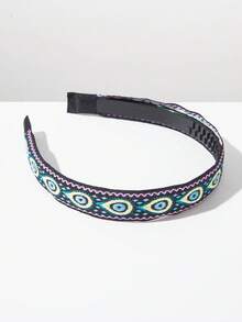 1pc European And American Fashion Personalized Devil Eye Hair Hoop With Teeth, Korean Hair Accessory, Exquisite Decoration Suitable For Women To Wear To Parties And Daily,Travel,Birthday - FG957 Yellow and Blue - View 3