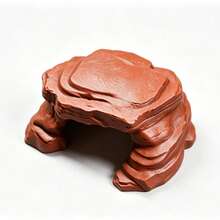 3D打印PLA沙漠洞穴爬虫宠物藏身处，适用于狮头守宫、豹纹守宫等，底部需用胶水固定或用沙子/石头加重以防止漂移，可作为饲养箱装饰，为爬行动物提供舒适的家。 - 紅棕色 - 查看 8