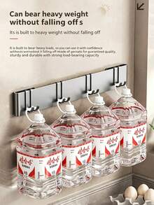 Thickened Stainless Steel No-Drill Wall-Mounted Knife Rack, Open Ventilated Drainage Structure, Waterproof, Mold-Proof, Rust-Proof, Easy To Clean, Long Multi-Slot Design For Multiple Knives And Scissors, Space-Saving Kitchen Wall-Hanging Knife Storage Organizer - White - View 2
