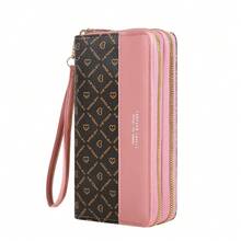 Billetera clásica, cartera de embrague de gran capacidad con cremallera, 8 ranuras para tarjetas y múltiples compartimentos, elegante correa de muñeca - Multicolor - Ver 17
