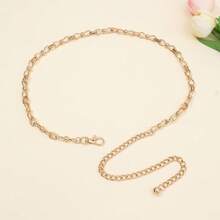 1 pieza Elegante y de moda Cadena de cintura de metal, Lazo dorado con colgante esférico, Adecuado para vestidos/vaqueros, Accesorio casual/de oficina/de fiesta, Regalo de vacaciones para mujeres Estilo 2000 - Cadena dorada con lazo para la cintura - Ver 2