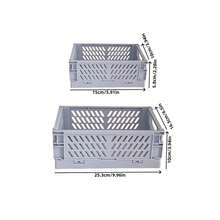 10pcs Foldable Plastic Storage Baskets, Colorful Stackable Desktop Organizer Crates For Stationery, Snacks, Kitchen, Bedroom, Office, Classroom & Home Storage - Multicolor - View 3