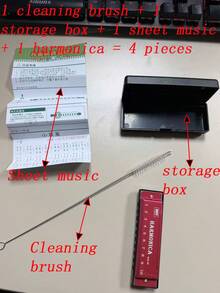 10孔高品质C调口琴 - 抛光耐用硬盒 - 口琴乐器，DIY口琴项链，初学者理想礼物，派对装饰，音乐爱好者 - 彩色 - 查看 15