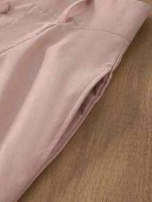 Conjunto de pantalones rectos casuales de color rosa y blusa de cuello alto blanca, adecuado para la oficina y el jardín, elegante para primavera/verano - albaricoque y blanco - Ver 10