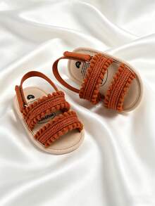Neugeborenen Babysandalen, rutschfeste Softsohlensandalen, Kleinkind Outdoor lässig Sommerschuhe, 0-1 Jahre alt, weiche Sohle rutschfest, kleine weiße Blume atmungsaktive Babyschuhe, 0-18 Monate - Braun - Übersicht 9