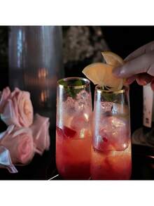 Bộ 5/1 ly sâm panh không quai, viền vàng, ly cocktail trong suốt, chống vỡ, lý tưởng cho các buổi tụ họp, đám cưới, sinh nhật, dã ngoại mùa xuân, tiệc mùa hè. - Nhiều màu - Xem 7