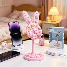 1pc Cute Rabbit Adjustable Desktop Phone Holder, Suitable For All Phones, Adorable Phone Stand, Phone Accessory, Workspace Decor, Rabbit Design, Fun Decoration School Supplies - Multicolor - View 13